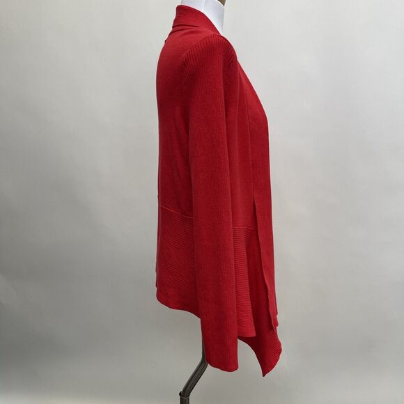 Verve Ami Women's Cardigan Sweater Large X-Large Red Asymmetrical Open Front - Picture 5 of 9